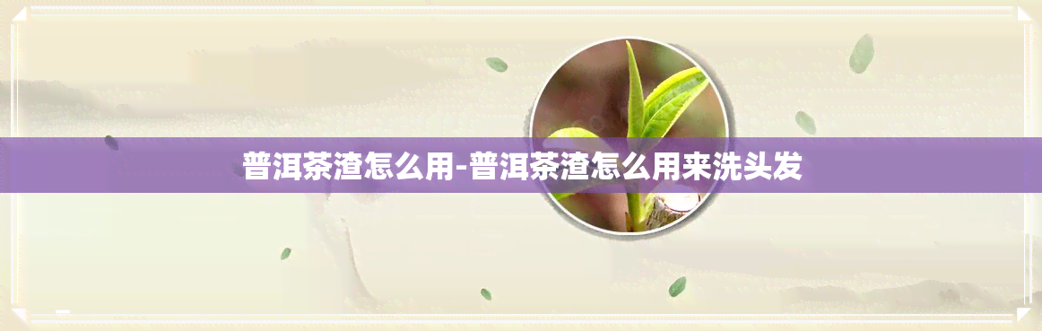 普洱茶渣怎么用-普洱茶渣怎么用来洗头发