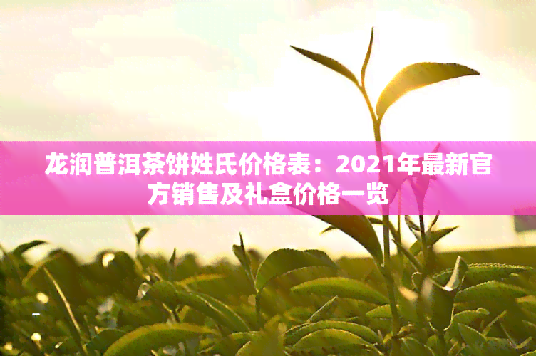 龙润普洱茶饼姓氏价格表：2021年最新官方销售及礼盒价格一览