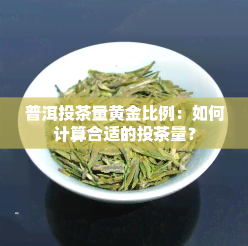 普洱投茶量黄金比例：如何计算合适的投茶量？