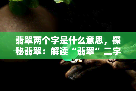 翡翠两个字是什么意思，探秘翡翠：解读“翡翠”二字的含义与文化内涵