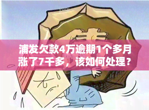 浦发欠款4万逾期1个多月涨了7千多，该如何处理？逾期4个月50000万会有什么后果？还清更低金额后会被降额吗？