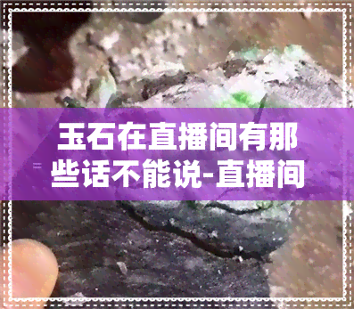 玉石在直播间有那些话不能说-直播间玉石可以买吗