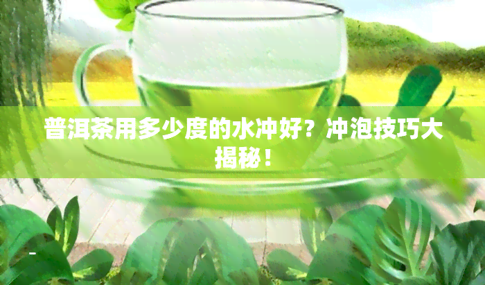 普洱茶用多少度的水冲好？冲泡技巧大揭秘！