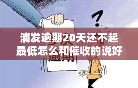 浦发逾期20天还不起更低怎么和的说好，浦发信用卡逾期20天，如何与有效沟通并协商更低还款方案？