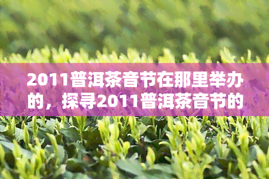 2011普洱茶音节在那里举办的，探寻2011普洱茶音节的举办地