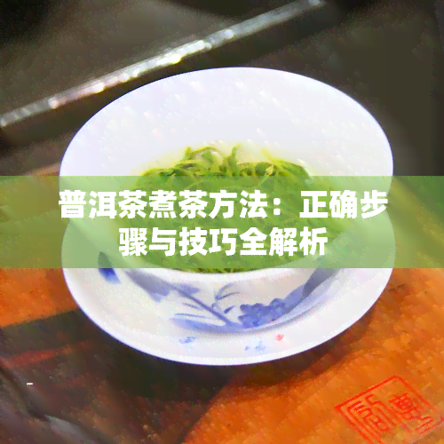 普洱茶煮茶方法：正确步骤与技巧全解析