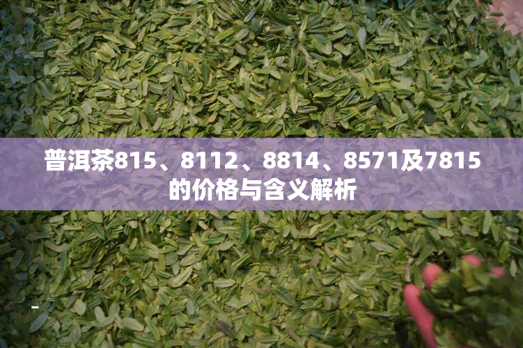 普洱茶815、8112、8814、8571及7815的价格与含义解析