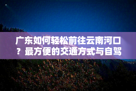 广东如何轻松前往云南河口？最方便的交通方式与自驾游路线全攻略！