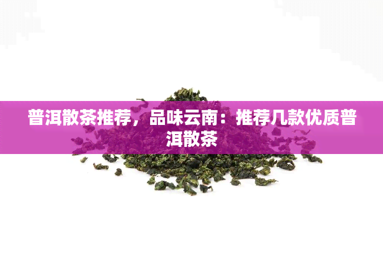 普洱散茶推荐，品味云南：推荐几款优质普洱散茶