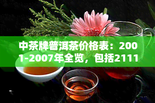 中茶牌普洱茶价格表：2001-2007年全览，包括2111印铁饼、6021等品种介绍