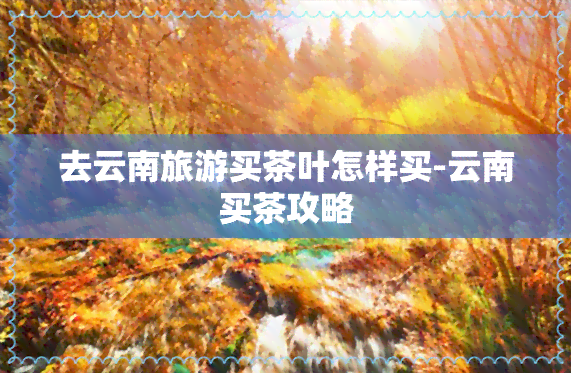 去云南旅游买茶叶怎样买-云南买茶攻略