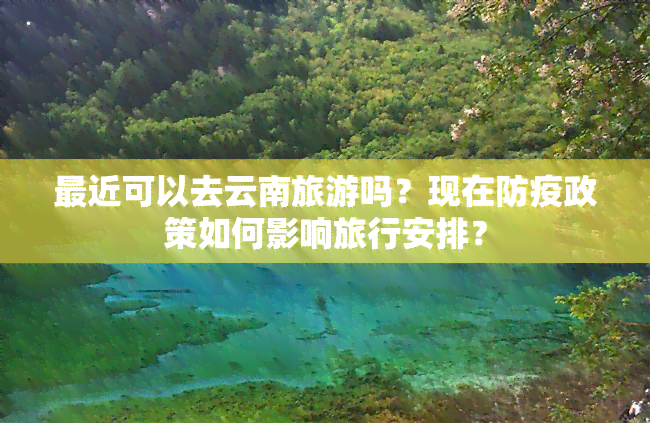 最近可以去云南旅游吗？现在防疫政策如何影响旅行安排？