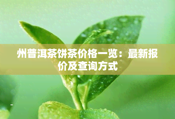 州普洱茶饼茶价格一览：最新报价及查询方式