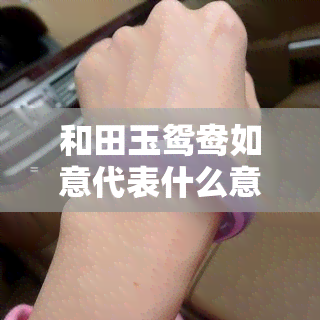 和田玉鸳鸯如意代表什么意思啊，解析和田玉鸳鸯如意的象征意义