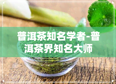 普洱茶知名学者-普洱茶界知名大师