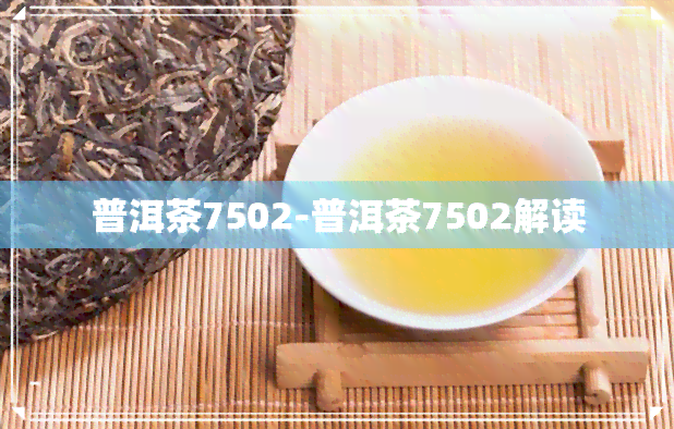 普洱茶7502-普洱茶7502解读