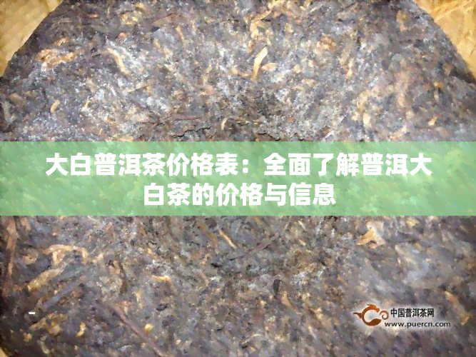 大白普洱茶价格表：全面了解普洱大白茶的价格与信息