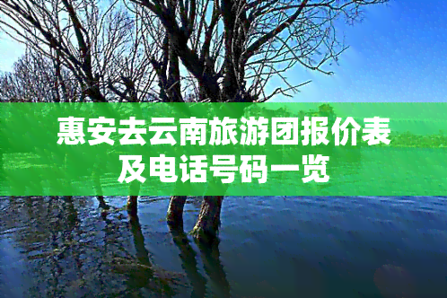 惠安去云南旅游团报价表及电话号码一览