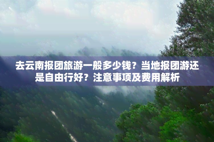 去云南报团旅游一般多少钱？当地报团游还是自由行好？注意事项及费用解析