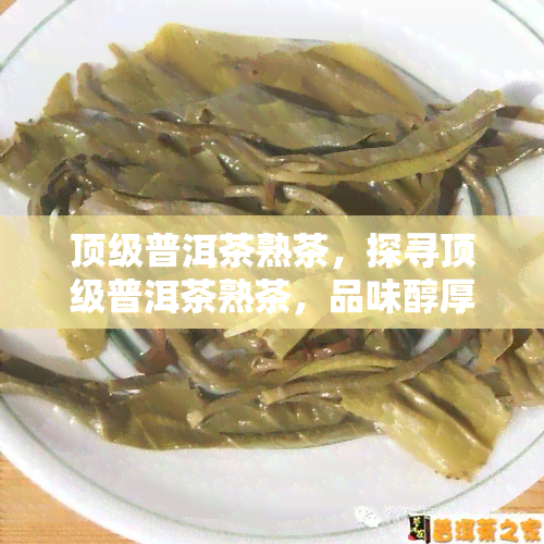 顶级普洱茶熟茶，探寻顶级普洱茶熟茶，品味醇厚陈香的魅力