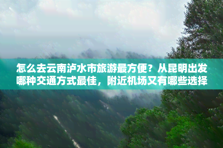 怎么去云南泸水市旅游最方便？从昆明出发哪种交通方式更佳，附近机场又有哪些选择？