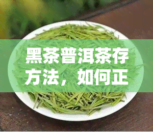 黑茶普洱茶存方法，如何正确存黑茶普洱茶？关键步骤大揭秘！