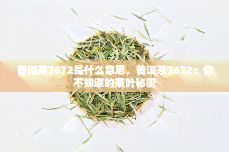 普洱茶7672是什么意思，普洱茶7672：你不知道的茶叶秘密