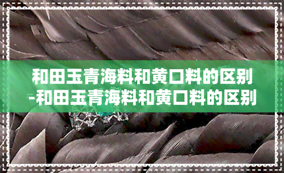 和田玉青海料和黄口料的区别-和田玉青海料和黄口料的区别是什么