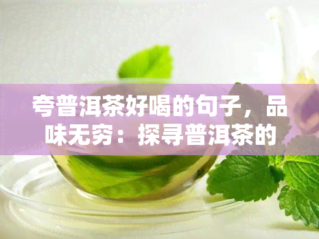 夸普洱茶好喝的句子，品味无穷：探寻普洱茶的独特魅力