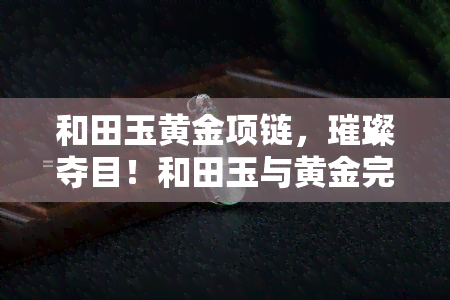 和田玉黄金项链，璀璨夺目！和田玉与黄金完美结合的项链，尽显高贵气质！