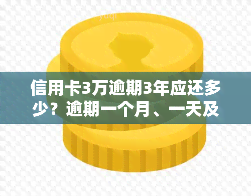 信用卡3万逾期3年应还多少？逾期一个月、一天及三天的违约金与利息计算方式