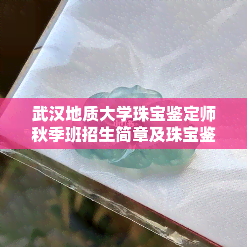 武汉地质大学珠宝鉴定师秋季班招生简章及珠宝鉴定培训、证书、检测相关信息