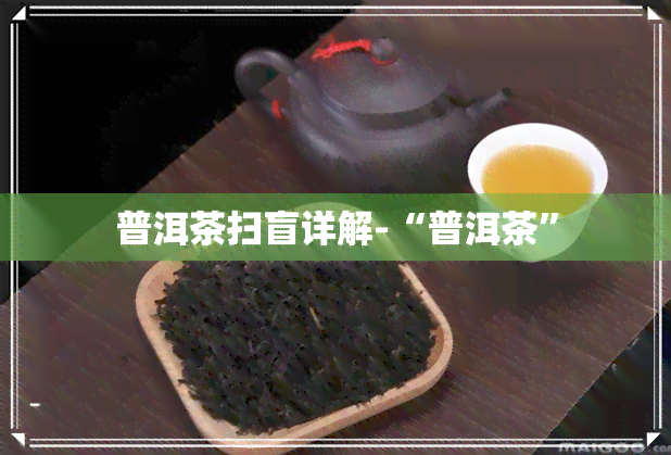 普洱茶扫盲详解-“普洱茶”