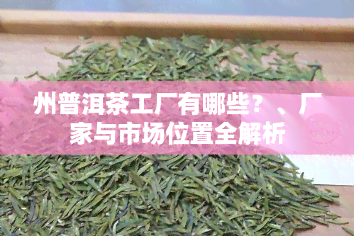 州普洱茶工厂有哪些？、厂家与市场位置全解析