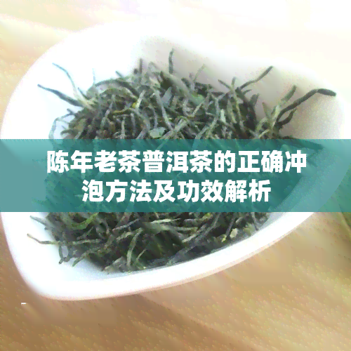 陈年老茶普洱茶的正确冲泡方法及功效解析