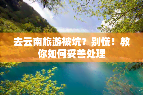 去云南旅游被坑？别慌！教你如何妥善处理