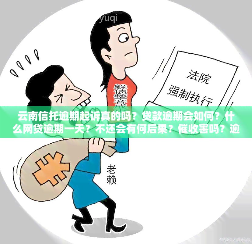 云南信托逾期起诉真的吗？贷款逾期会如何？什么网贷逾期一天？不还会有何后果？害吗？逾期多久会上？