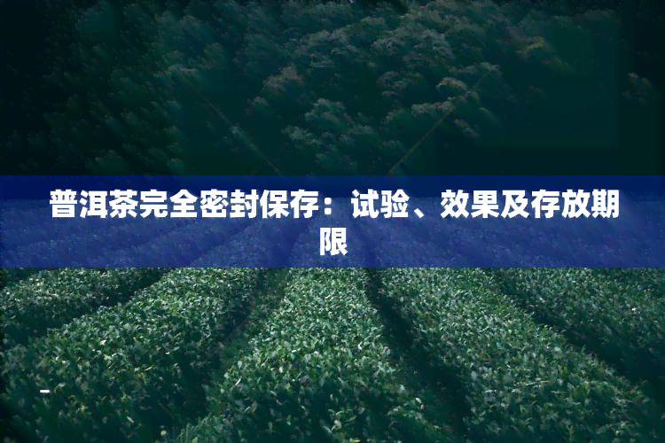 普洱茶完全密封保存：试验、效果及存放期限