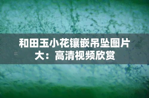 和田玉小花镶嵌吊坠图片大：高清视频欣赏