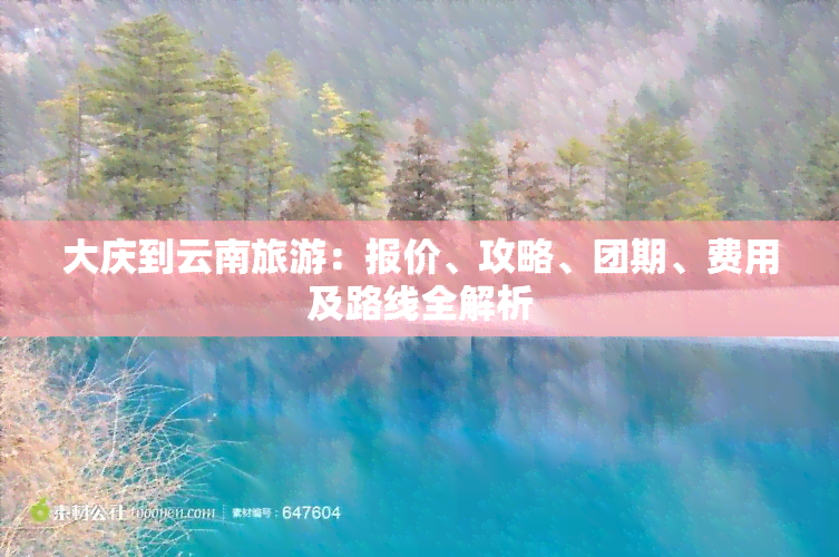 大庆到云南旅游：报价、攻略、团期、费用及路线全解析