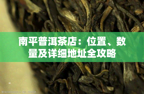 南平普洱茶店：位置、数量及详细地址全攻略