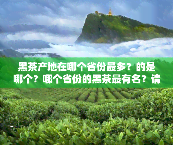 黑茶产地在哪个省份最多？的是哪个？哪个省份的黑茶最有名？请看详细介绍