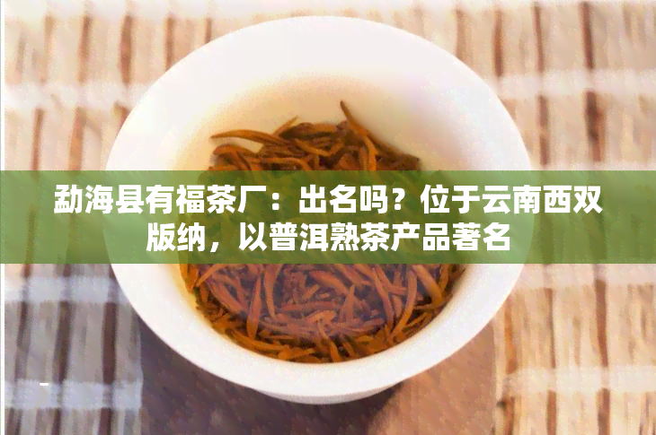 勐海县有福茶厂：出名吗？位于云南西双版纳，以普洱熟茶产品著名