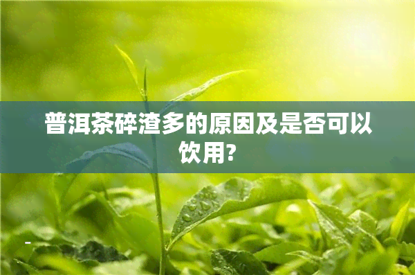 普洱茶碎渣多的原因及是否可以饮用?