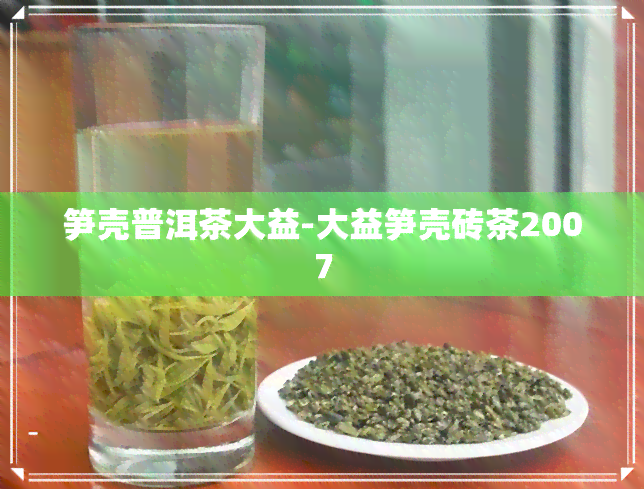 笋壳普洱茶大益-大益笋壳砖茶2007