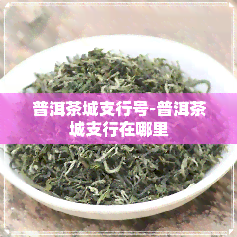 普洱茶城支行号-普洱茶城支行在哪里