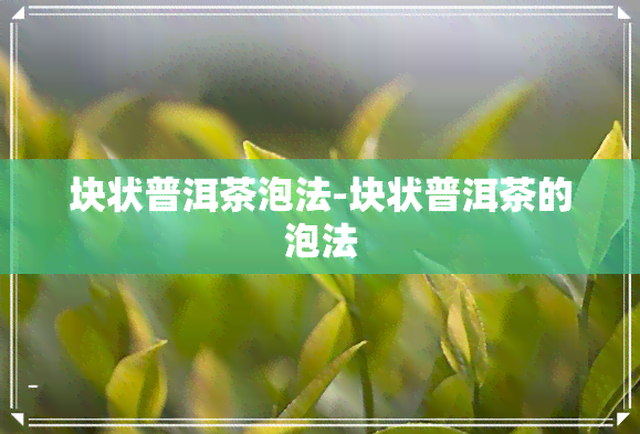 块状普洱茶泡法-块状普洱茶的泡法