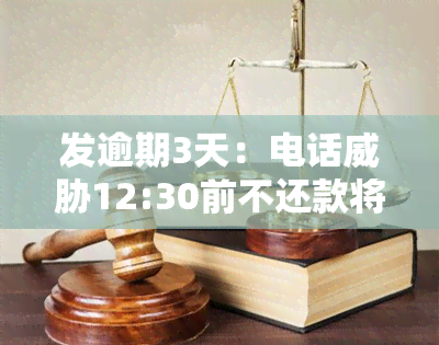 发逾期3天：电话12:30前不还款将移交给下一个部门