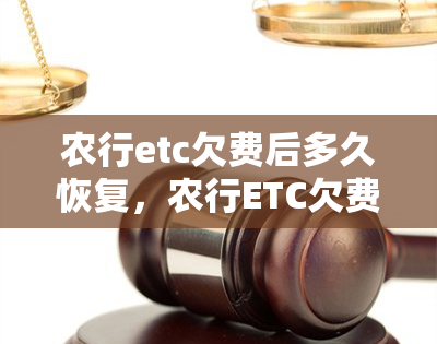 农行etc欠费后多久恢复，农行ETC欠费后多长时间能够恢复正常？