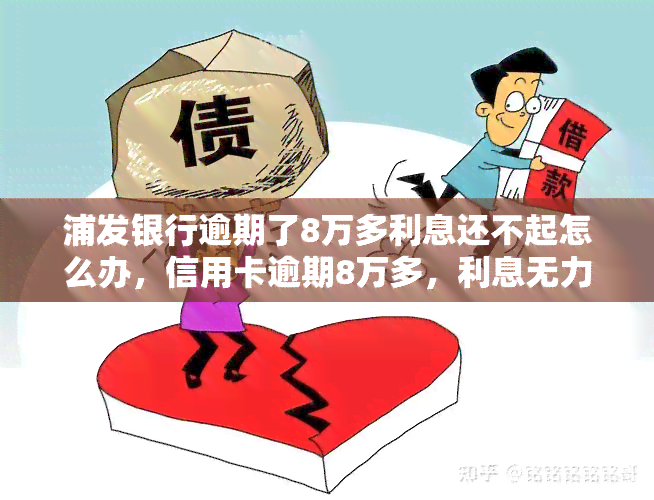 浦发银行逾期了8万多利息还不起怎么办，信用卡逾期8万多，利息无力偿还，该如何处理？